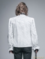 White Palace Style Men's Gothic Blouse with Removable Tie