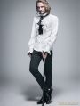 White Palace Style Men's Gothic Blouse with Removable Tie