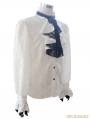 White Palace Style Men's Gothic Blouse with Removable Tie