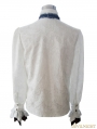 White Palace Style Men's Gothic Blouse with Removable Tie