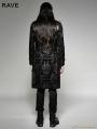 Vintage Black Pattern PU Leather Gothic Coat for Men