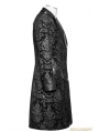 Vintage Black Pattern PU Leather Gothic Coat for Men