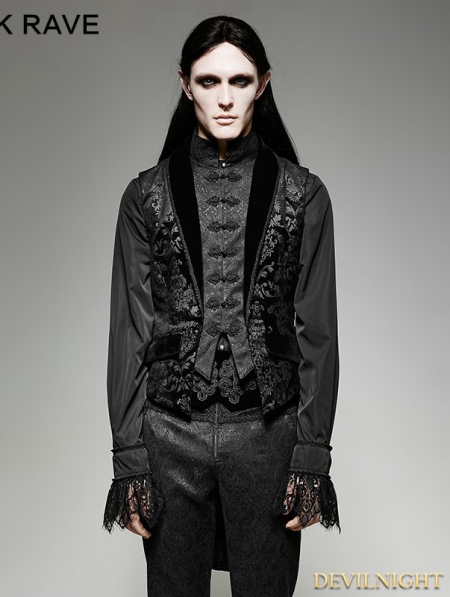 Gothic Fake Two Pieces Swallow Tail Vest for Men - Devilnight.co.uk