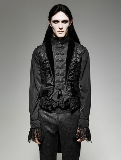 Gothic Fake Two Pieces Swallow Tail Vest for Men