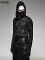 Black Gothic Hole Hooded T-Shirt for Men