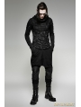 Black Gothic Hole Hooded T-Shirt for Men