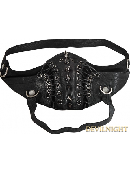 Black Gothic Punk Mask for Women - Devilnight.co.uk