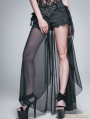 Black Gothic Shorts with Long Back Skirt for Women 