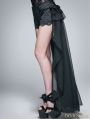 Black Gothic Shorts with Long Back Skirt for Women 