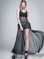 Black Gothic Shorts with Long Back Skirt for Women 