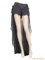 Black Gothic Shorts with Long Back Skirt for Women 