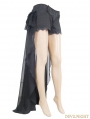 Black Gothic Shorts with Long Back Skirt for Women 