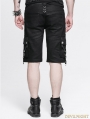 Black Belt Zipper Gothic Punk Short Pants for Men