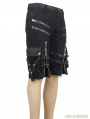 Black Belt Zipper Gothic Punk Short Pants for Men