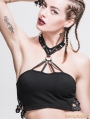 Black Gothic Punk Sexy Halter Top for Women