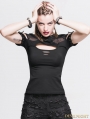 Alternative Black Gothic Punk Short Sleeves Shirt for Women