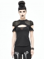 Alternative Black Gothic Punk Short Sleeves Shirt for Women