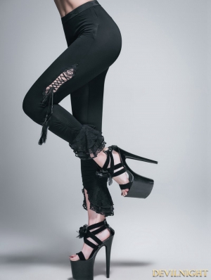 Black Unique Design Gothic Legging for Women
