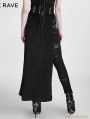 Black Gothic Punk Split Skirt for Women
