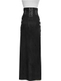 Black Gothic Punk Split Skirt for Women