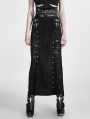 Black Gothic Punk Split Skirt for Women