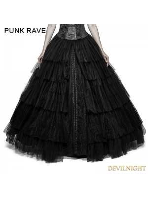 Black Gothic Long Mesh Skirt