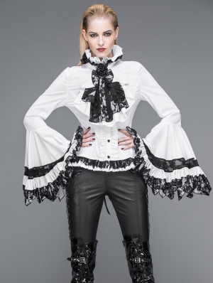 White Gothic Palace Style Blouse for Women