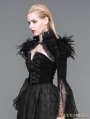 Black Vintage Gothic Short Feather Cape for Women