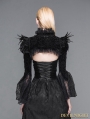 Black Vintage Gothic Short Feather Cape for Women