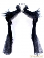 Black Vintage Gothic Short Feather Cape for Women