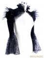 Black Vintage Gothic Short Feather Cape for Women