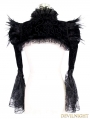 Black Vintage Gothic Short Feather Cape for Women