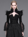 Black Vintage Gothic Short Feather Cape for Women