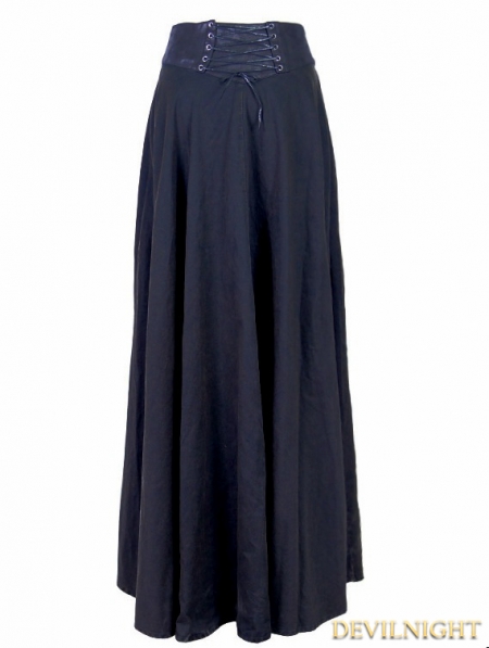 Black High Waist Gothic Skirt - Devilnight.co.uk
