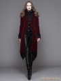 Wine Red Gothic Palace Style Long Coat for Women