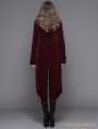 Wine Red Gothic Palace Style Long Coat for Women