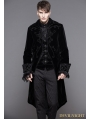 Black Gothic Palace Style Long Coat for Men