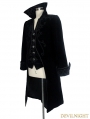 Black Gothic Palace Style Long Coat for Men