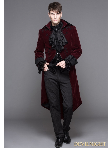Wine red coat discount men