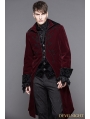 Wine Red Gothic Palace Style Long Coat for Men