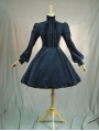 Navy Blue Long Sleeves Vintage Classic Lolita Dress