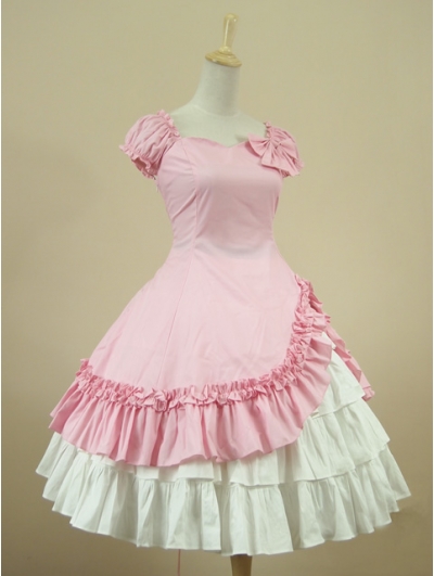 Pink Short Sleeves Classic Sweet Lolita Dress