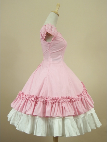 Pink Short Sleeves Classic Sweet Lolita Dress - Devilnight.co.uk