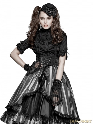 Black Gothic Lolita Accessories Gloves