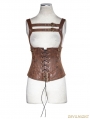 Leather Metal Back Zipper Steampunk Camisole For Women