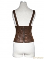 Leather Metal Back Zipper Steampunk Camisole For Women