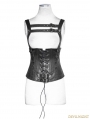 Leather Metal Back Zipper Steampunk Camisole For Women