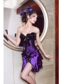 Purple Feather Burlesque Overbust Corset Dress