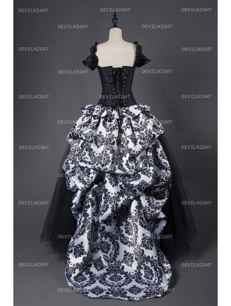 Romantic Gothic Corset Victorian Style Long Prom Gown - Devilnight