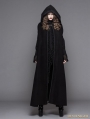 Black Gothic Removable Dark Green Feather Hooded Cape for Women